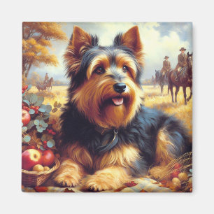 Imán Pintura de Terrier Australiano Vintage