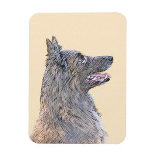 Imán Pintura de Tervuren belga - Arte de perro original