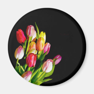Imán Pintura de tulipán - Arte de flores original