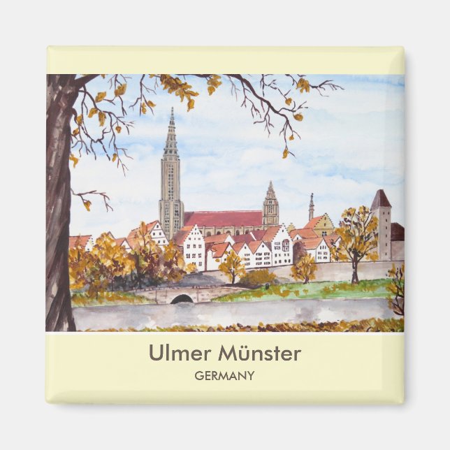 Imán Pintura de Ulm Minster Alemania de Farida Greenfie (Frente)