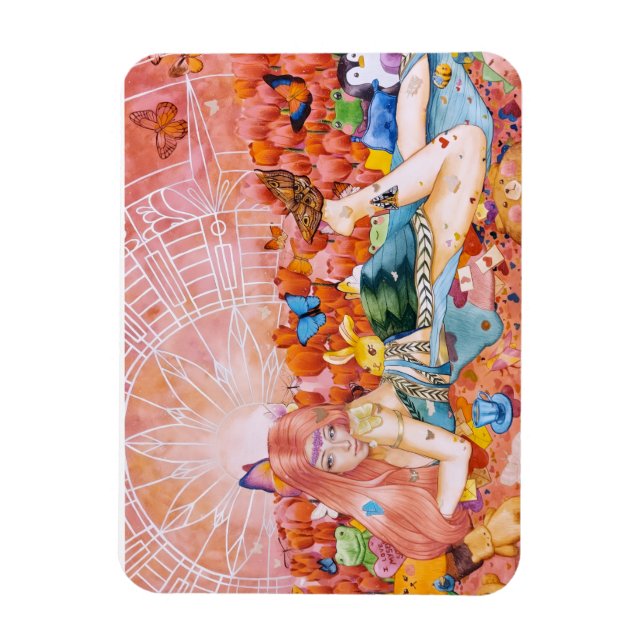 Imán Pintura de una mujer título: La Tarde (Vertical)