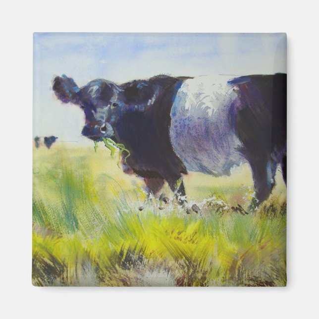 Imán Pintura de vaca Galloway cortada (Frente)