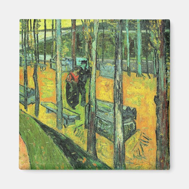 Imán Pintura de Van Gogh, Alychamps, otoño (Frente)