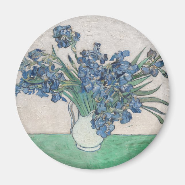 Imán Pintura de Van Gogh Jarrón de Iris Impresionismo (Frente)