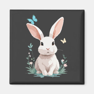 Imán Pintura de vectores de conejo Animales Adorables F