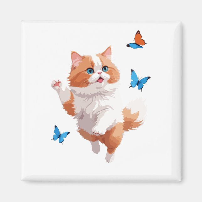 Imán Pintura de vectores de gato Diversión Adorable Jug (Frente)