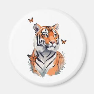 Imán Pintura de vectores de tigres, reproducción de ani