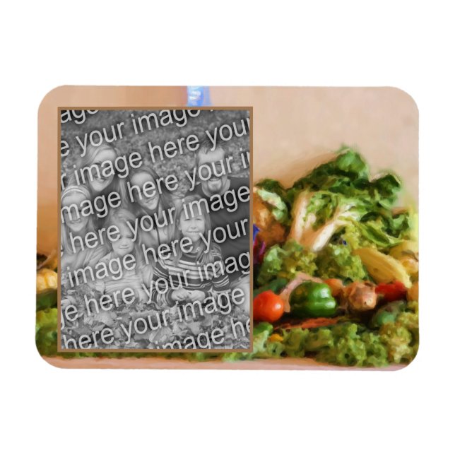 Imán Pintura de verduras de la Feria del País Añadir la (Horizontal)