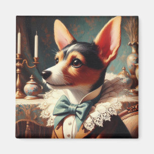 Imán Pintura de Vintage Toy Fox Terrier