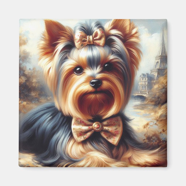 Imán Pintura de Yorkshire Terrier (Frente)