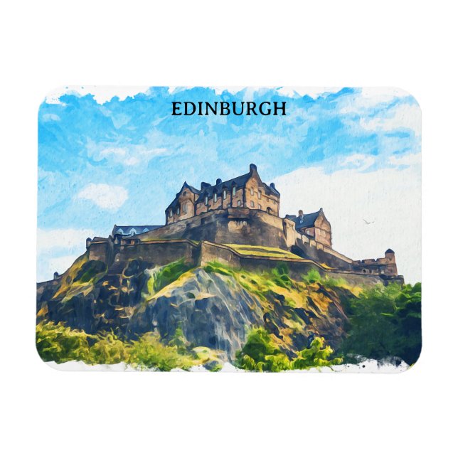 Imán Pintura del castillo escocés de Guay Edinburgh (Horizontal)