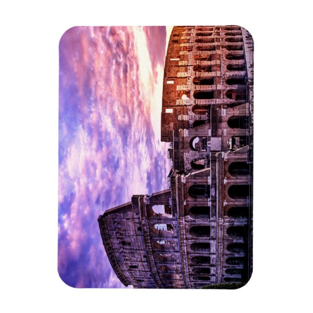 Imán Pintura del Coliseo en Roma al atardecer (Vertical)