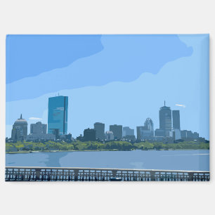 Imán Pintura del horizonte de Boston río Charles