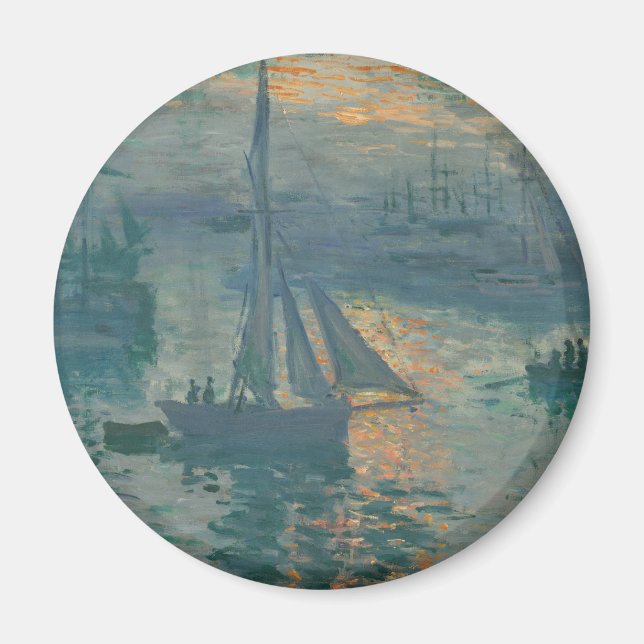 Imán Pintura del Impresionismo Marítimo Monet Sunrise (Frente)