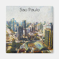 Pintura del paisaje urbano de Brasil en Sao Paulo