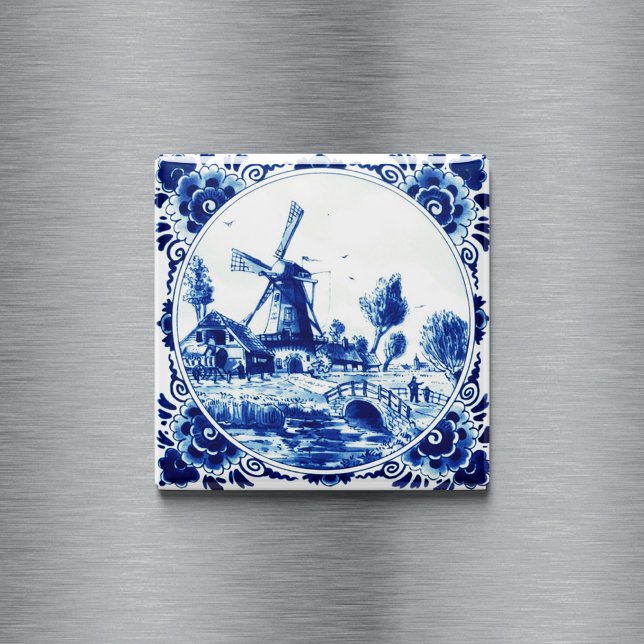 Imán Pintura Delft Blue Farm y Windmill (Subido por el creador)
