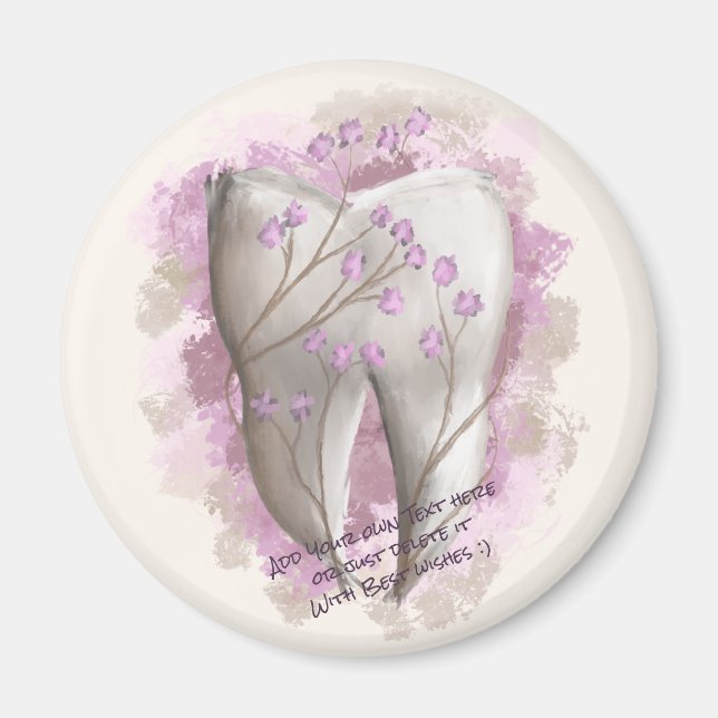 Imán Pintura dental. Dentista, plantilla de asistente d (Frente)