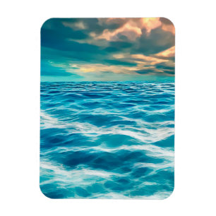 Imán Pintura digital del cielo nublado de la capa marin