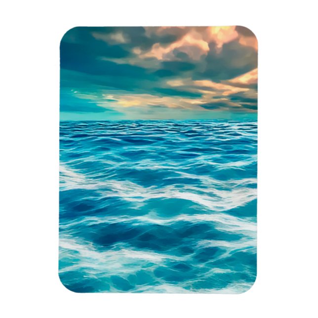 Imán Pintura digital del cielo nublado de la capa marin (Vertical)
