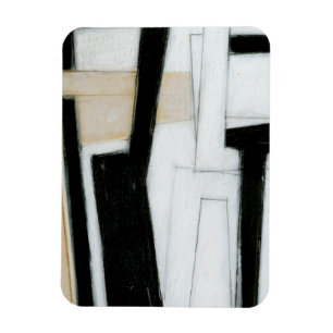 Imán Pintura en blanco y negro abstracta