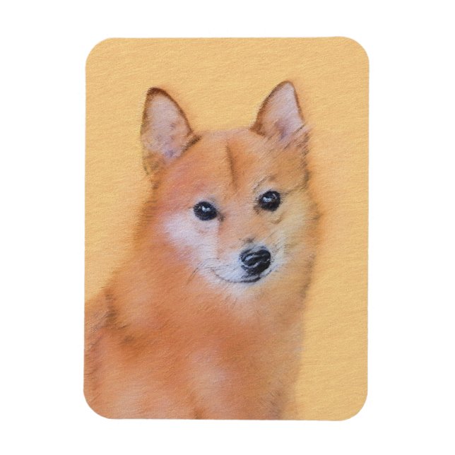 Imán Pintura finlandesa de Spitz - Arte de perro origin (Vertical)