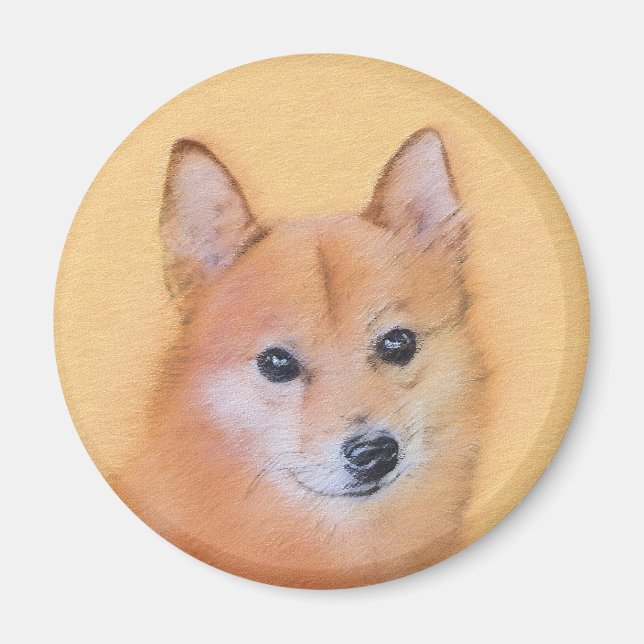 Imán Pintura finlandesa de Spitz - Arte de perro origin (Frente)