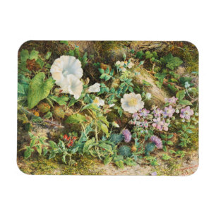 Imán Pintura floral de petunias antiguas y bonitas