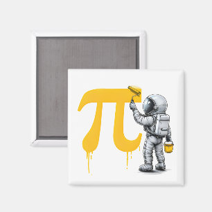 Imán Pintura genial del astronauta símbolo Pi Día Pi 
