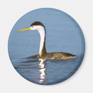 Imán Pintura gris de Clark - Arte de pájaro original