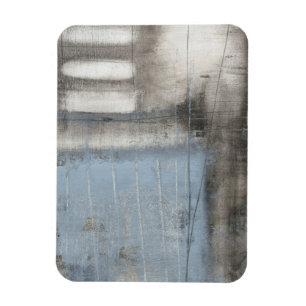Imán Pintura gris y azul abstracto