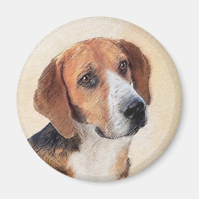 Imán Pintura Harrier - Arte Perro Original Cuto (Frente)