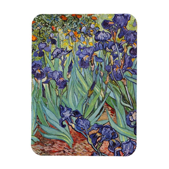 Imán Pintura impresionista de Van Gogh Irises (Vertical)