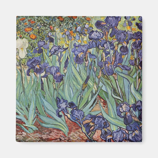 Imán Pintura impresionista de Van Gogh Irises (Frente)