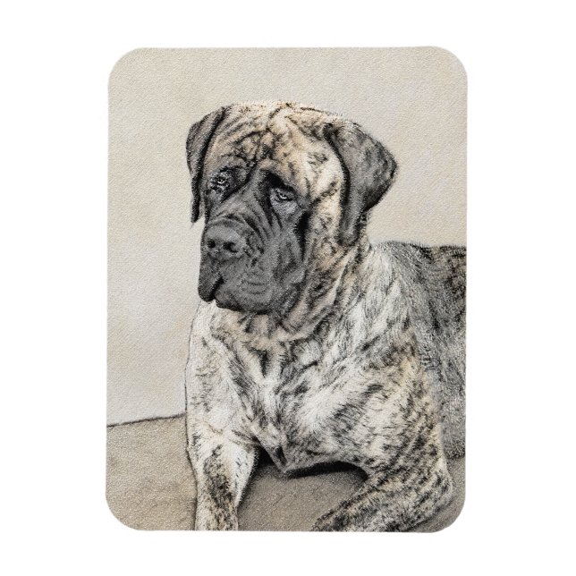 Imán Pintura inglesa de castiff (Brindle) - Arte de per (Vertical)