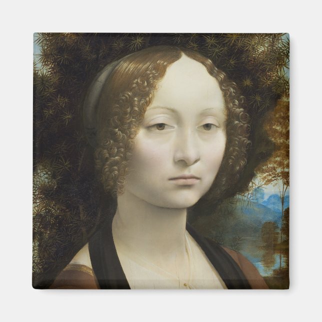 Imán Pintura Leonardo Da Vinci Ginevra De' Benci (Frente)