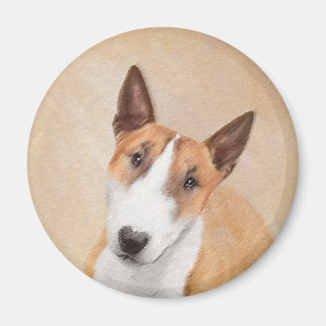 Imán Pintura Miniatura de Bull Terrier - Cute Original  (Frente)