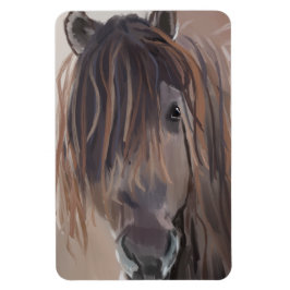 Imán Pintura moderna de un caballo marrón