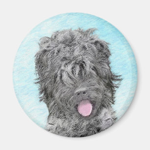 Imán Pintura negra del territorio ruso - Perro original