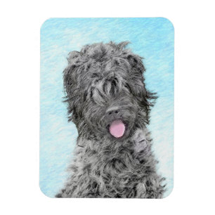 Imán Pintura negra del territorio ruso - Perro original