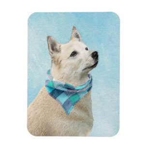 Imán Pintura noruega de Buhund - Arte original de perro