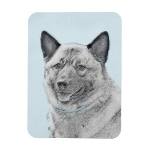Imán Pintura noruega de elkhound - Arte original de per
