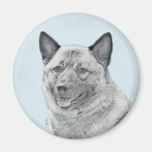 Imán Pintura noruega de elkhound - Arte original de per