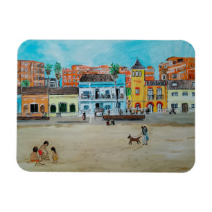 Imán Pintura Playa de la Malvarrosa de Alfred Fox