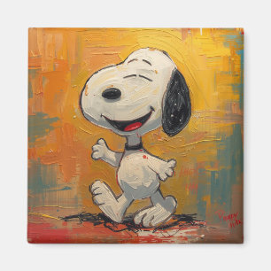 Imán Pintura Pop Art de Perro Beagle Alegre