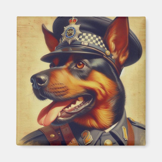 Imán Pintura Retro Rottweiler (Frente)