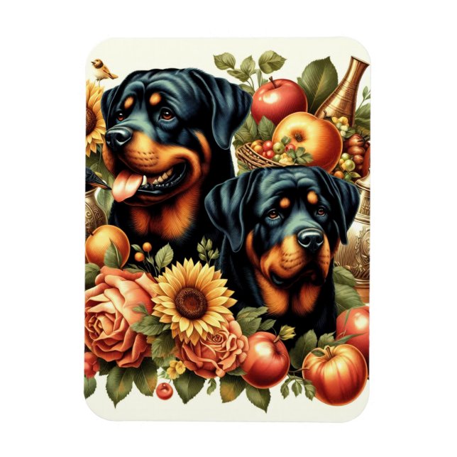 Imán Pintura Retro Rottweiler (Vertical)