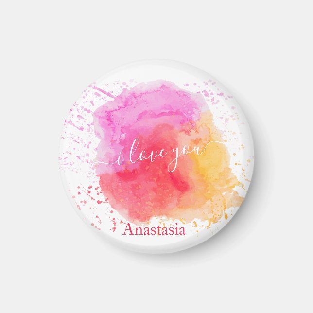 Imán Pintura rosa moderna (Frente)