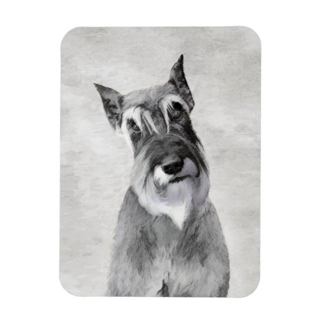 Imán Pintura Schnauzer (gigante) - Arte de perros (Vertical)