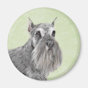 Imán Pintura Schnauzer (gigante, estándar) - Arte de pe