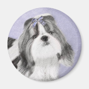 Imán Pintura Shih Tzu - Arte Perro Original.
